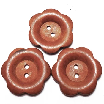 

ZIEENE 100PCs 300PCs 500PCs Natural Wood Fire Big Plum Flowers Wooden Buttons Sewing Scrapbooking For Clothes Hat Handmade 30mm