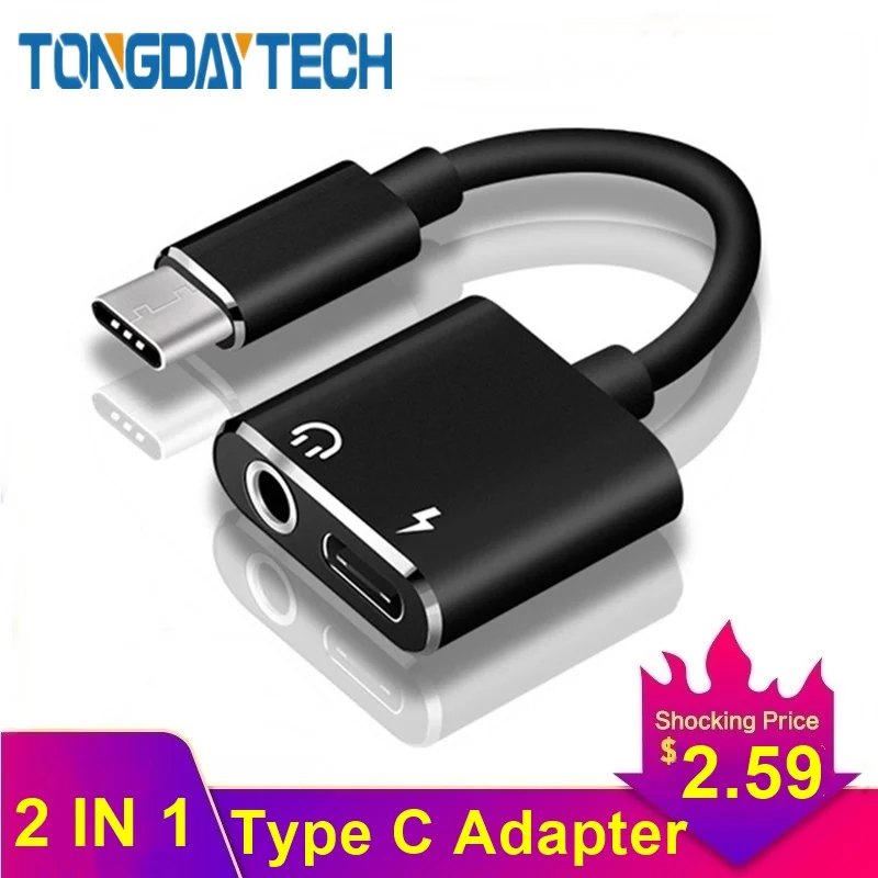 Адаптер для наушников Tongdaytech с разъемом USB Type C на 3 5 мм|usb type|usb usbusb adapter usb |