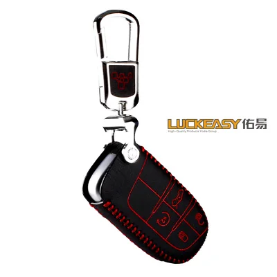Luckeasy кожаный чехол для ключей jeep Grand Cherokee fiat Ottimo fiat viaggio Chrysler 300c 2012/2013 автомобильный Key2s - Название цвета: 4 button