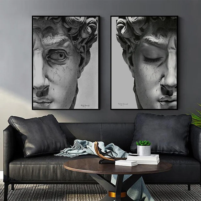 Vintage David Plaster Sculpture Poster Canvas