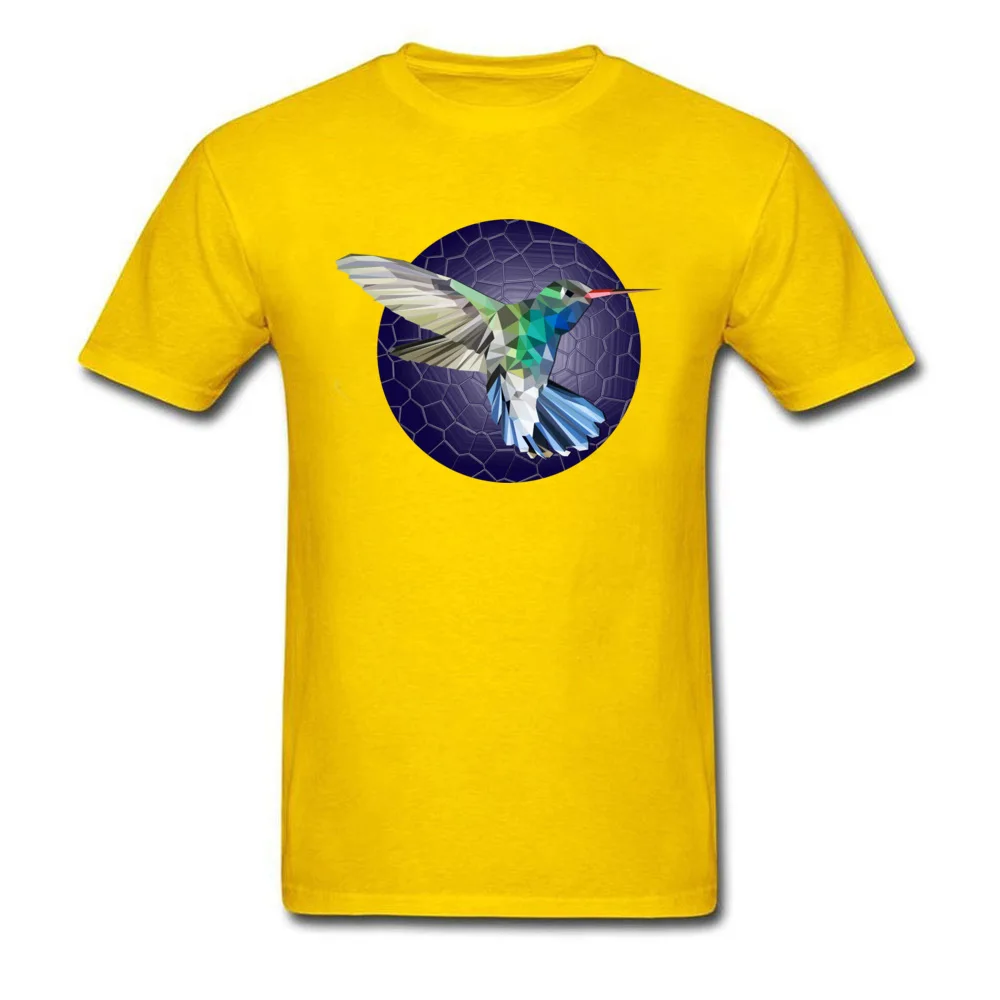 Hummingbirds night T-shirts Short Sleeve Design Funny Men Summer Tops & Tees Design Tops Shirt Round Collar Pure Cotton Hummingbirds night yellow