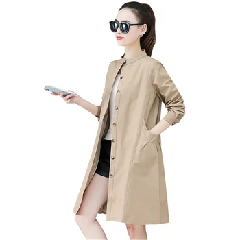 

2020 Spring New Windbreaker Women Overcoat Plus Size Temperament Casual Female Trench Coat Loose Ladies Long Coat Tide 3XL D3370