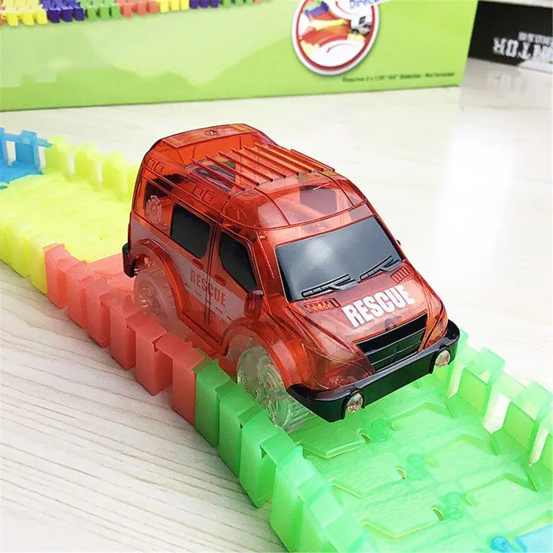 

Light Up Toy Car Track Accessories Racing Car with 5 Flashing LED Lights Compatible with Most Tracks
