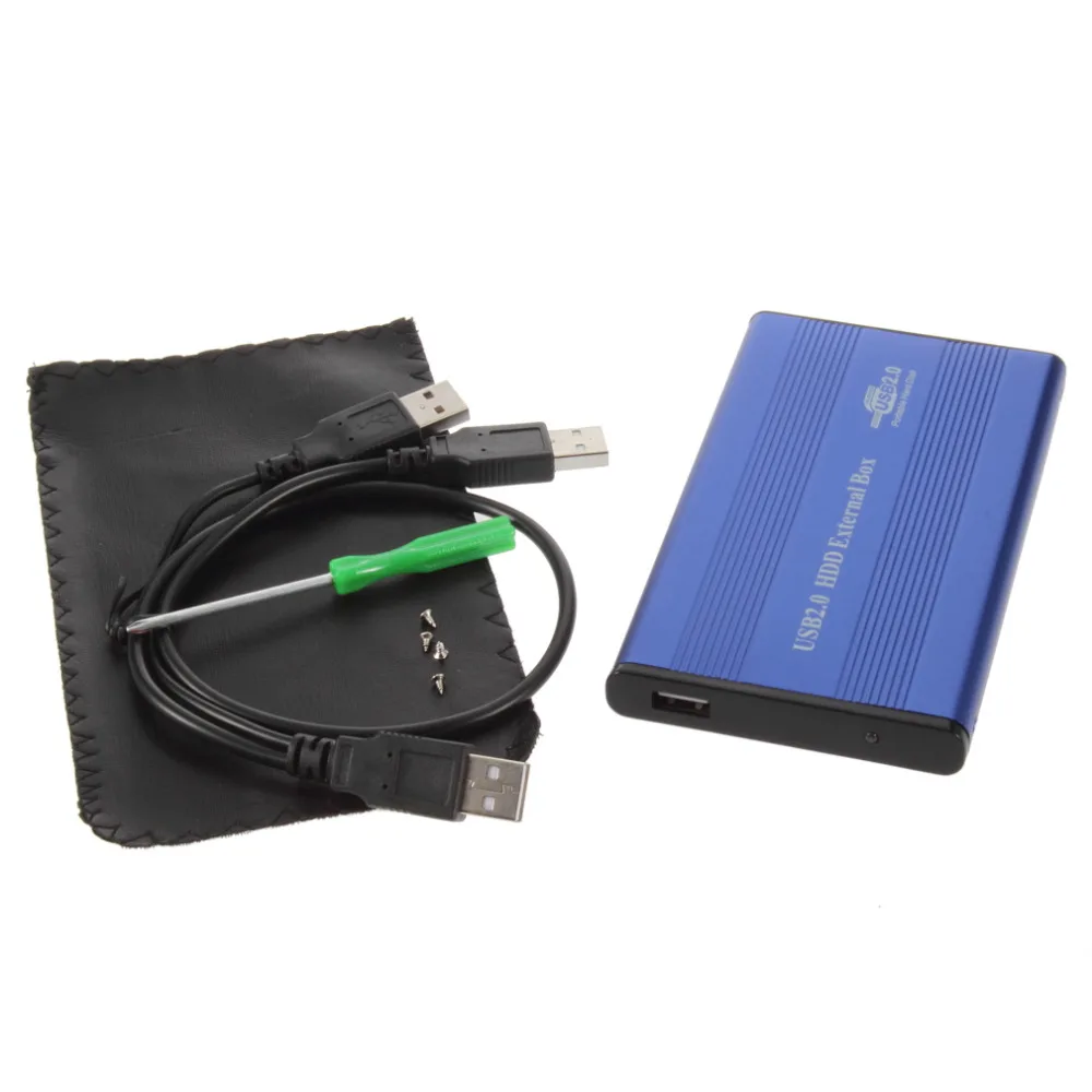 USB 2,0 2,5 дюймовый ноутбук IDE жесткий корпус драйвера Внешний чехол алюминиевый-магниевый сплав жесткий корпус драйвера синий