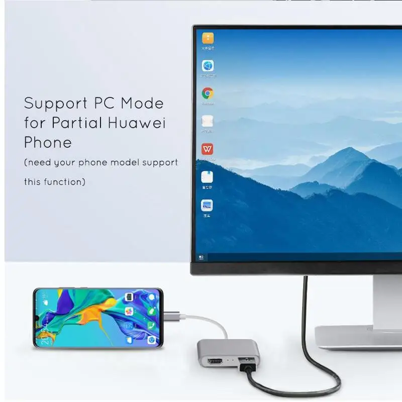 USB C к HDMI адаптер Тип c к HDMI HDTV конвертер Кабель-адаптер 4K для Macbook samsung S8 Galaxy Note8/9 huawei mate 10 P20 10