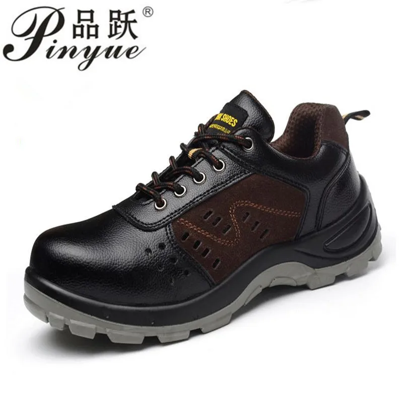 

Plus Size 35--50 Men Safety Shoes Steel Toecap Insole Cow Suede Work Shoes Men Breathable Waterpoof Wear-resisting Safety Boots