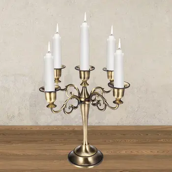 

New 3/5 Branches Vintage Antique Metal Bronze Candelabrum Candle Holders Retro Romantic Dinner Candle Holders Wedding Party Deco