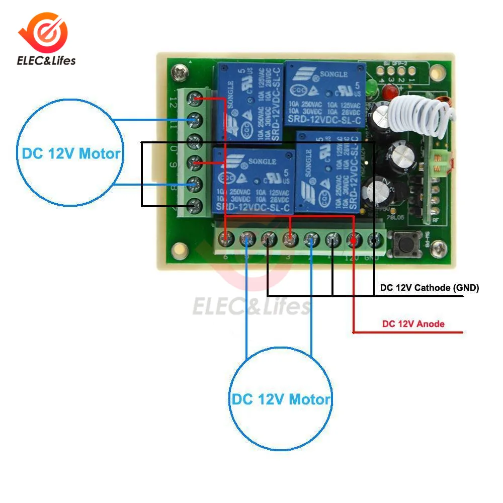 DC 12V 4CH модуль приемника радиорелейной линии Универсальный Беспроводной дистанционного Управление переключатель с 4 канальный РЧ пульт дистанционного управления 433 МГц передатчик