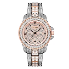 

PINTIME Fashion Crystal Watch for Men Top Brand Luxury Sparking Iced Out Diamond Watches Full Diamond Band Wristwatch