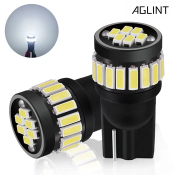 

AGLINT 2PCS T10 W5W 194 168 501 4014 Chips LED Bulbs Non Polarity Interior Lighting For Doom Trunk Parking White DC 12-24V
