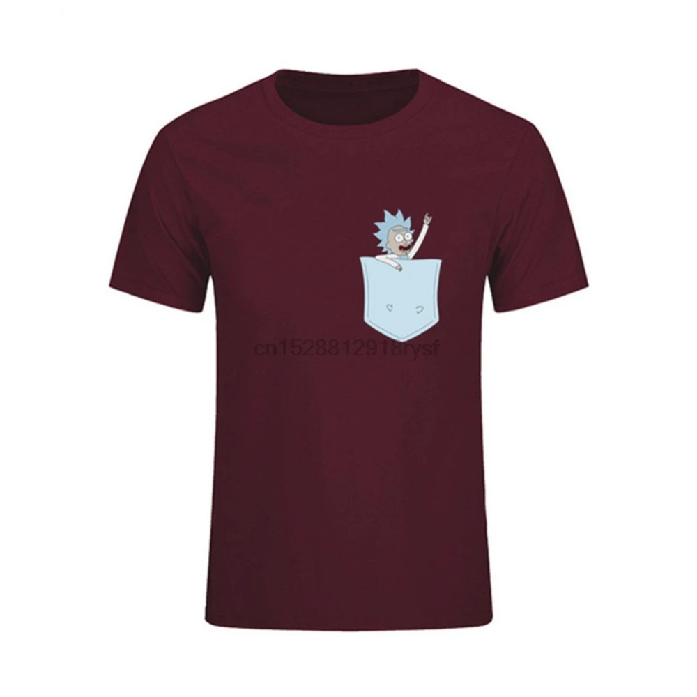 2018 Cute T-Shirts Men Pocket Puppy tshirt Golden Retriever Plus Size Short Sleeve DIY Male T Shirts rick y morty and morti |