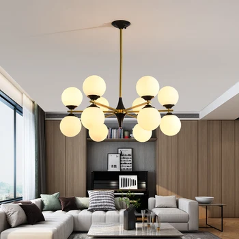 

Nordic magic bean molecule simple modern chandelier creative lamps living room bedroom dining room lamps glass balls chandelier