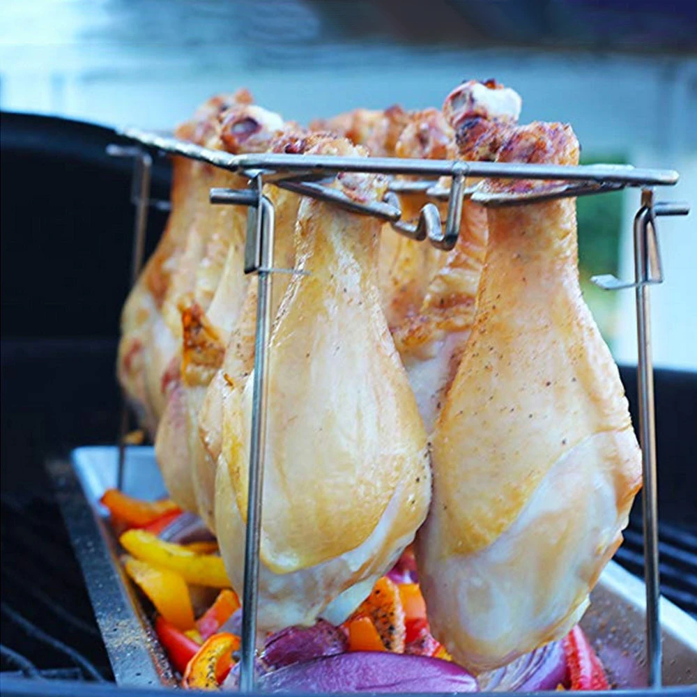 Non-Stick Barbecue Grilling Baking Cooking Pans Chicken Roaster Rack & Bowl 