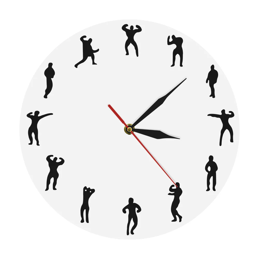 Gym Man Design Clock Fitness Wall Clock Keeping Fit Modern Wall Clock Decorative Clock