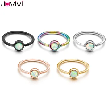 

JOVIVI Stainless Steel Synthetic Opal Nose Ring Lip Ring Eyebrow Ring Mutifuction Body Piercing Jewelry 5pcs 0.8mm/20ga