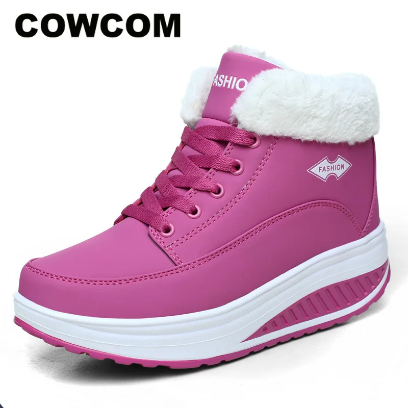 

COWCOM Comfortable Autumn Winter Cotton Shoes Women's Thick Bottom Elevated Shoes Rocker Shoes Warm Women's Shoes CYL-588