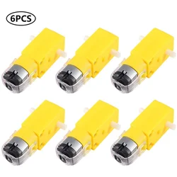 Moteur électrique 3V 6V cc, 6 pièces, boîte de vitesses magnétique TT à double arbre, bricolage pour voiture intelligente Arduino, Robot, jouets, voitures 