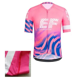 

high quality pro team education first pink laser cut sleeve cycling jersey summer cycle cloth MTB Ropa Ciclismo Bicycle maillot
