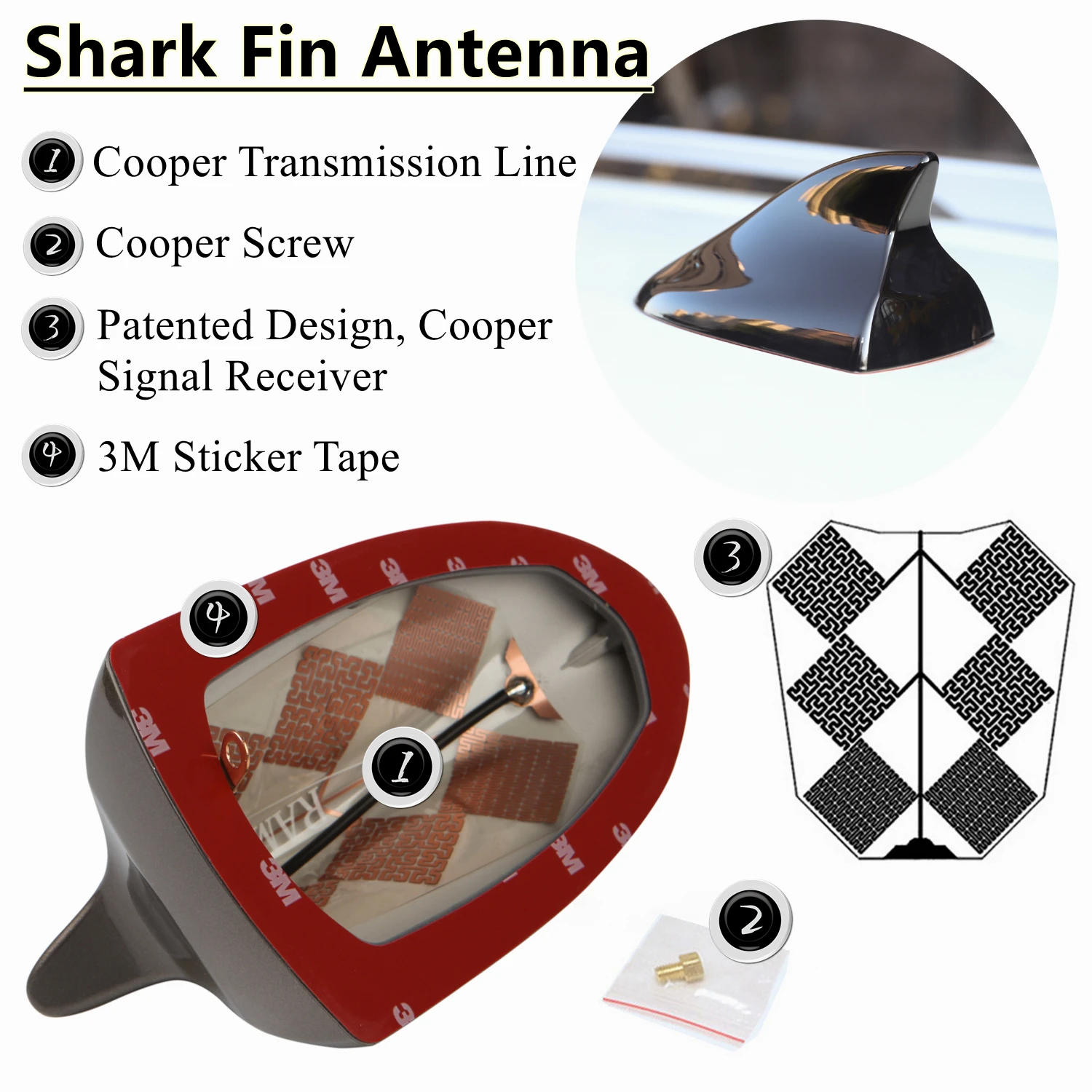 Cheap Shark Fin Antenna Signal Radio Antenna for Car Roof Tail Fin