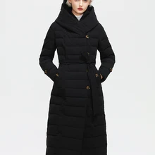 ZIAI damskie zimowe kurtki 2021 ciepła długa wyściełana płaszcze dwuwarstwowa Desigual Belt pikowana parki kobieta płaszcz kobieta ZR-7283