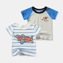 Весна и новые летние товары INS, детский Цвет Фул Повседневное футболка из чистого хлопка SUPER MENG футболка в полоску с мультяшным принтом