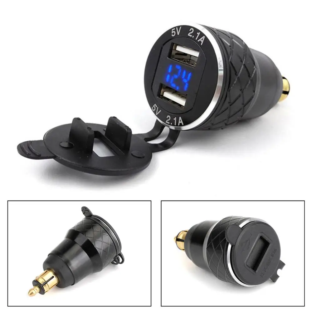 Areyourshop for BMW F800GS F650GS F700GS R1200GS R1200RT EU Plug Dual USB Charger 12-24v 4.2A Voltmeter DIN Socket | Автомобили и