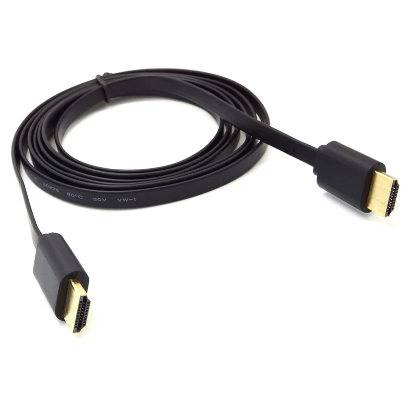 Кабель для HDMI плоский плетеный экранирующий позолоченный шнур для X-Box dvd-плеер HDTV проектор