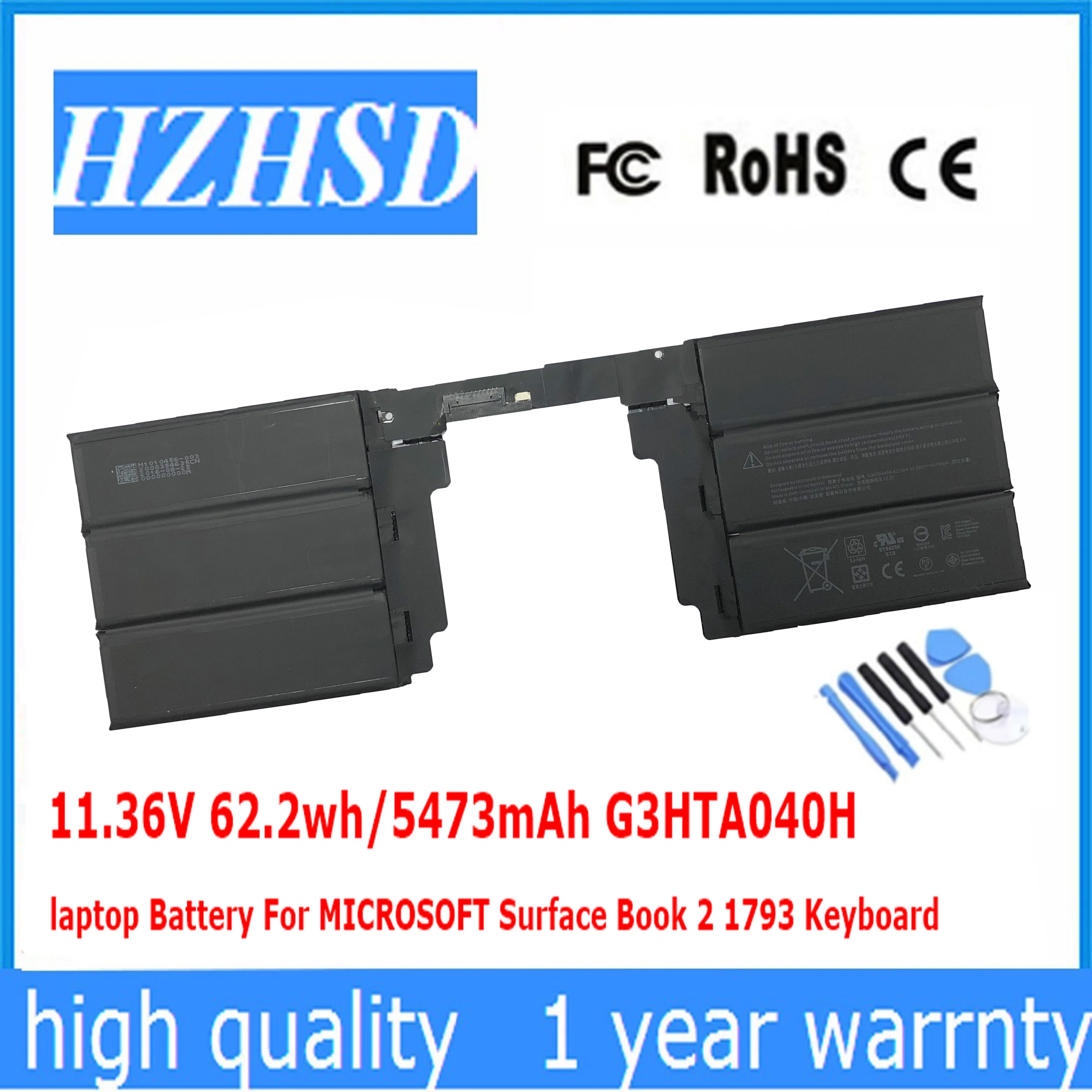 11.36V 62.2wh/5473mAh G3HTA040H Original Laptop Battery For MICROSOFT Surface Book 2 1793 Keyboard | Компьютеры и офис