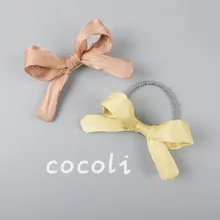 Детские аксессуары для волос, импортированные из южной аксессуары для волос, Корея для маленьких девочек шелковистой текстурой, с бантиком на боку, зажим