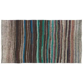 

Handmade Multicolor Vintage English Striped Rug Area Rug 146x272 Cm-4'9''X8'11''