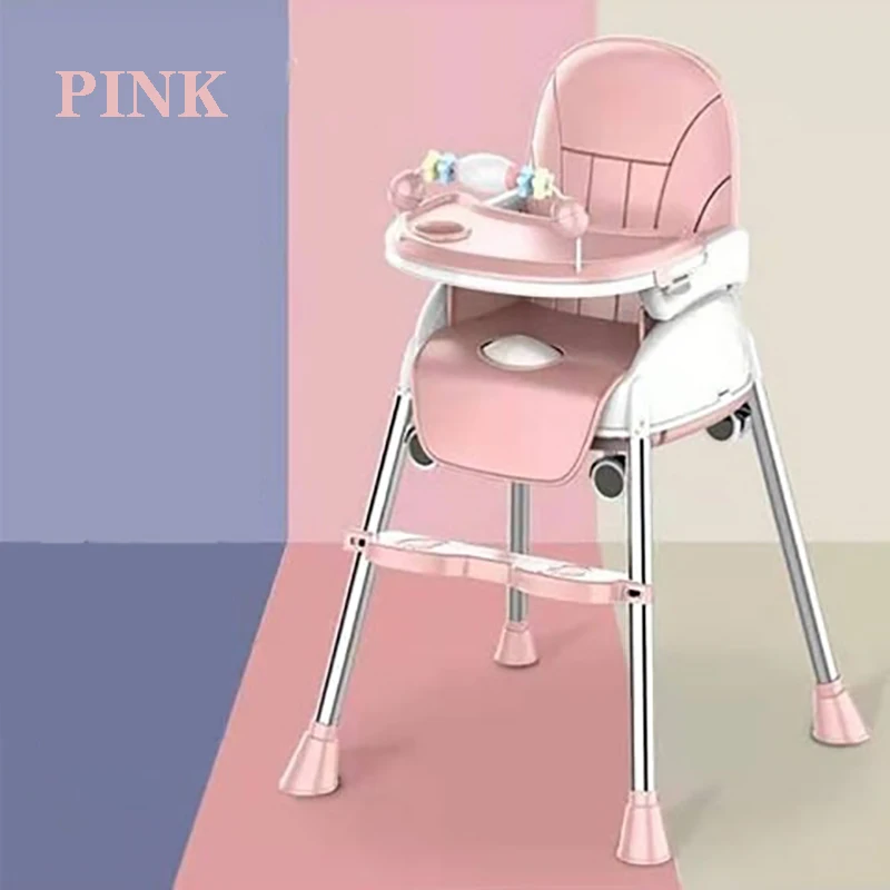 Folding Baby Highchair Kids Chair Dinning High Chair for Children Feeding Baby Table and for Babies Toddler Booster Seat