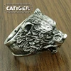 Punk 316L Stainless Steel Bear Animal Ring For Man Silver color Golden Brown Bear Head Ring Jewelry 5
