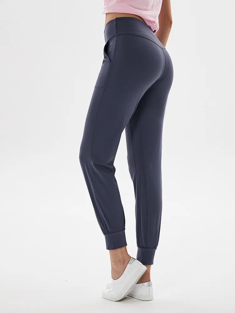 Женские спортивные штаны для активных занятий йогой, для отдыха с карманами, с высокой талией, для спортзала, для фитнеса, для бега, Свободные тренировочные штаны для бега