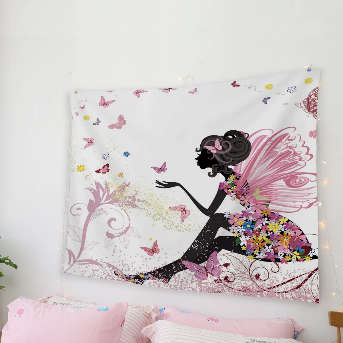 Мультфильм бабочка Африканская женщина стены гобеленовое пляжное полотенце украшение дома
