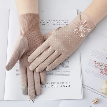

Lace Gloves Women Summer UV Sunscreen Short Sun Female Gloves Fashion Driving of Thin Touch Screen Sexy Lady Gloves