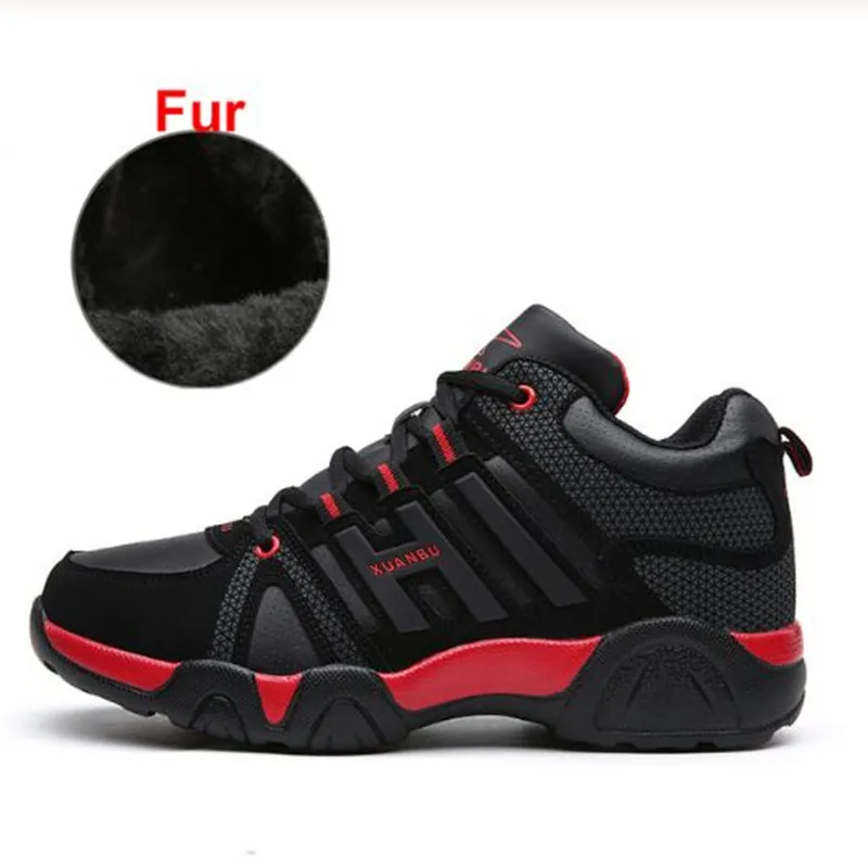 Winter Men Women Running Sport Shoes Plus Size 36-48 Athletic Trainers With Fur Comfortable Training Sneakers Unisex Runners