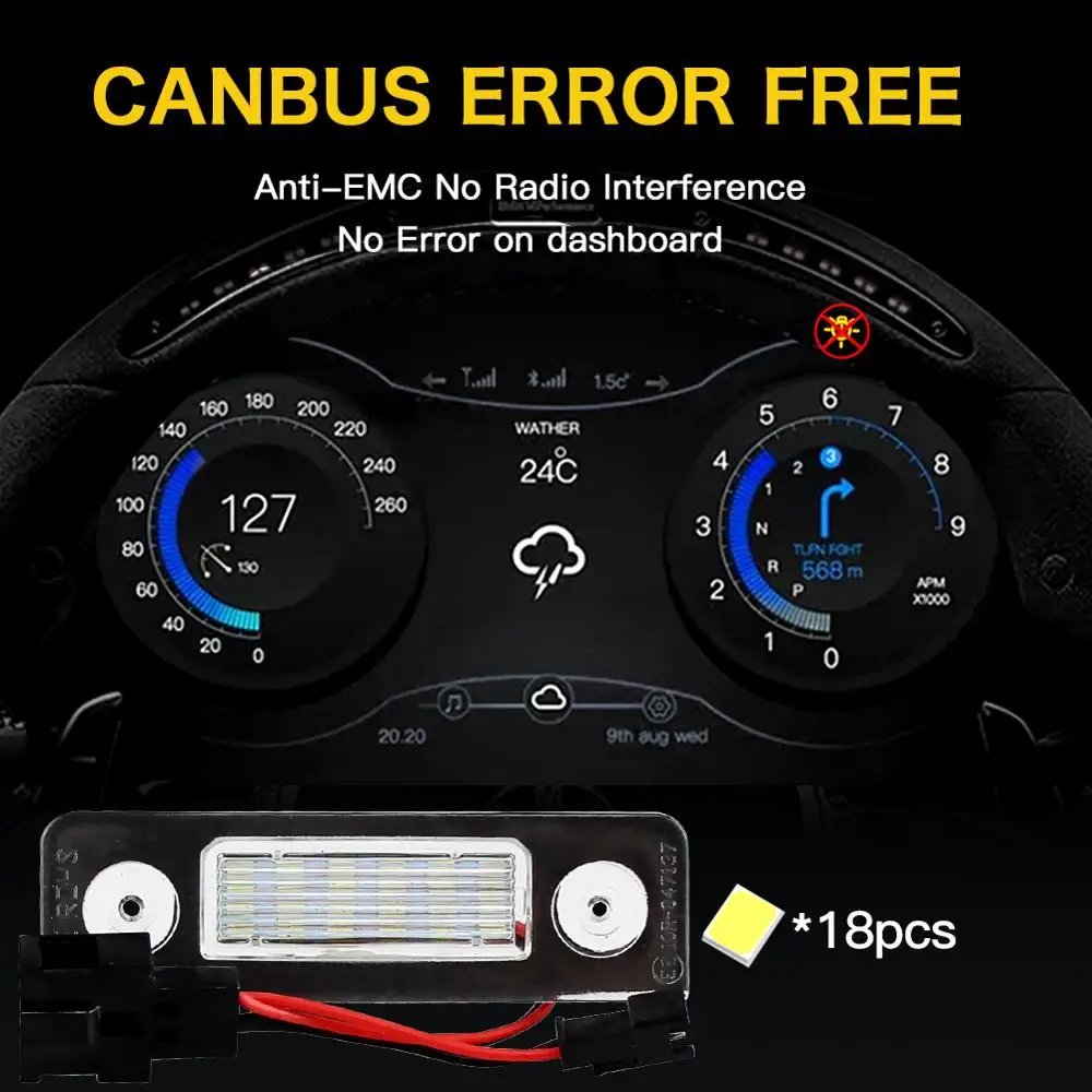 Светодиодный номерной знак CANBUS номер освещения для VW Skoda Facelift 09 12 с фаской 2003 2012