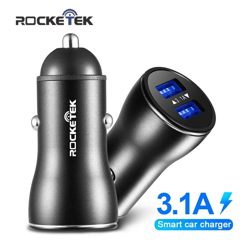 Rocketek All Metal USB Car Charger For Mobile Phone Tablet GPS 3 1A Fast Charger Car 1