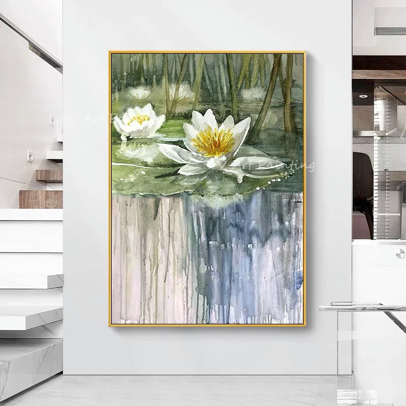 

Handmade lili floewr Oil Paintings on Canvas Wall Posters Cuadro Picture for Living Room Decoration Gift Artwork Gift