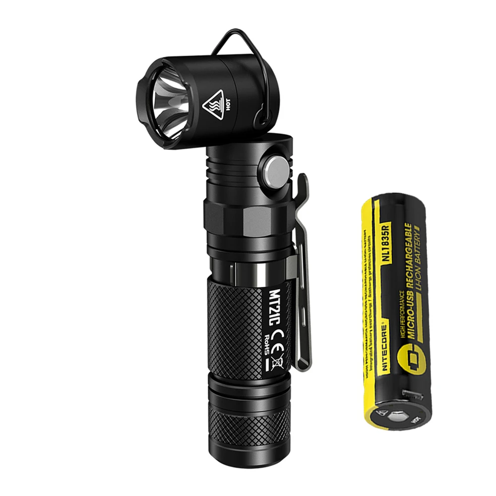 MT21C NL1835R NITECORE MT21C тактический фонарь CREE XP-L HD V6 max 1000 люмен бросок 184 м 90 градусов регулируемый, для спорта на открытом воздухе фонарь - Emitting Color: MT21C NL1835R