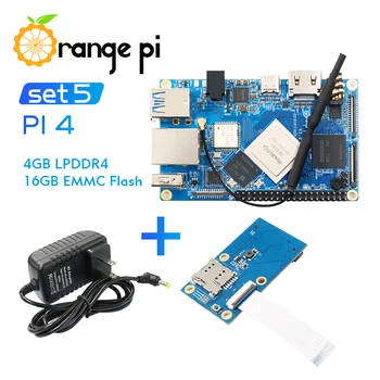 

Orange Pi 4 Set 5: OPI4+PCIE Expansion Board+Power Supply,4GB DDR4+16GB EMMC Development Board Support Android,ubuntu,debian