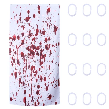 

1 pc Blood Stain Horrible Bathroom Decor Bath Curtain Halloween Curtain for Home