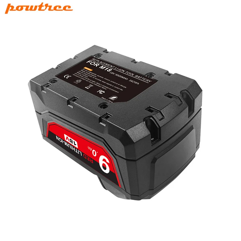 Powtree для Milwaukee M18 9000mAh 18V электроинструменты перезаряжаемая литий ионная батарея