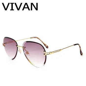 

Q5529 Luxury Rimless Sunglasses Women Brand Design Men Transparent Sun Glasses Lady Glasses UV400 Pink Shades For Women