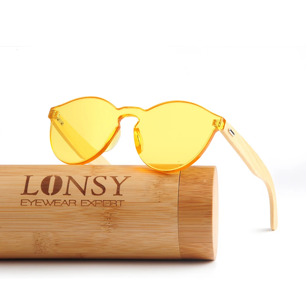 Солнцезащитные очки LONSY LS5037 мужские и женские ретро деревянные бамбуковые