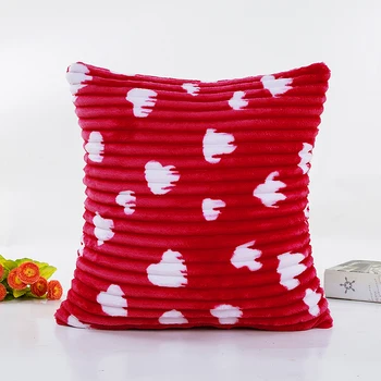 

Corduroy Striped Cushion Cover Soft Heart Pattern Throw Pillow Pillowcase Closure Car Home Cover Decoration Sofa Zipper With