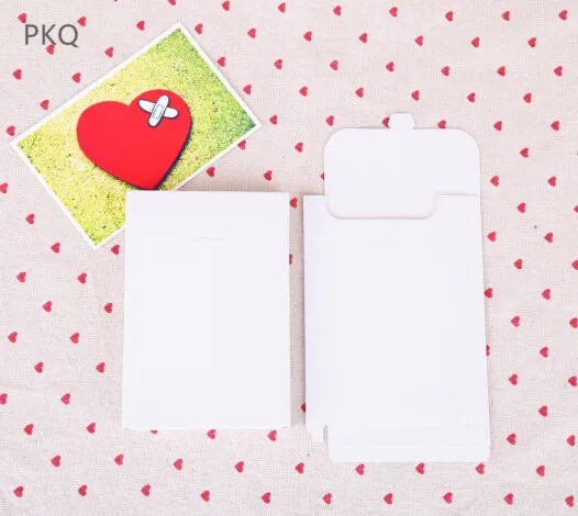  100PCS White/Blue/Kraft Cardboard Paper Gift Box Greeting Postcards Envelope Kraft Box Invitation P - 4000566010094