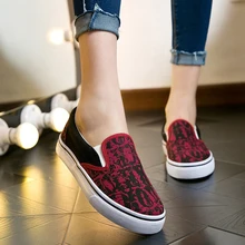 Женские весенние парусиновые лоферы с цветным рисунком; женские кроссовки; Повседневные слипоны на плоской подошве; женская модная обувь; удобная обувь размера плюс