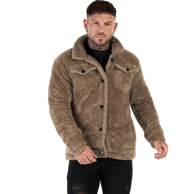 

GINGTTO Jackets Men's Coat Cardigan Male Fuzzy Coats Warm Collection Cotton Fleece Autumn Winter Jacket Hip Hop Streetwear 4301