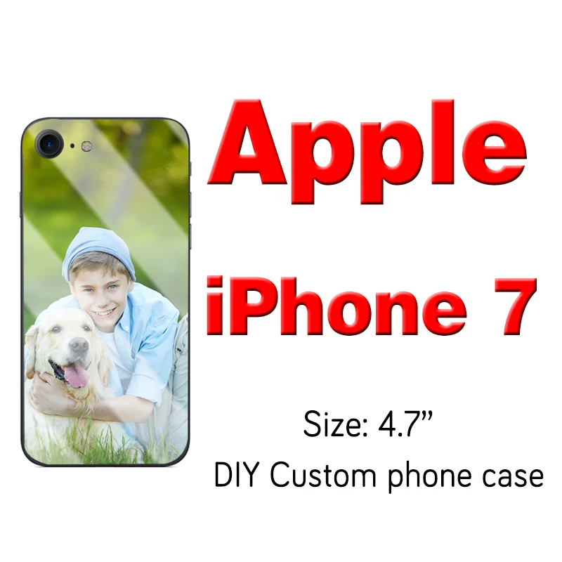 Apple iPhone 7 Индивидуальный индивидуальный чехол для телефона из закаленного стекла для iPhone 6, 7, 8 Plus, X, 11 Pro, XS MAX, XR, чехол на заказ, силиконовый чехол - Цвет: Apple iPhone 7